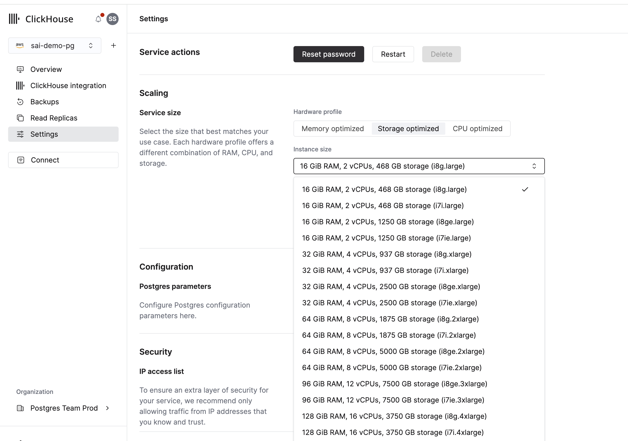 Параметры масштабирования